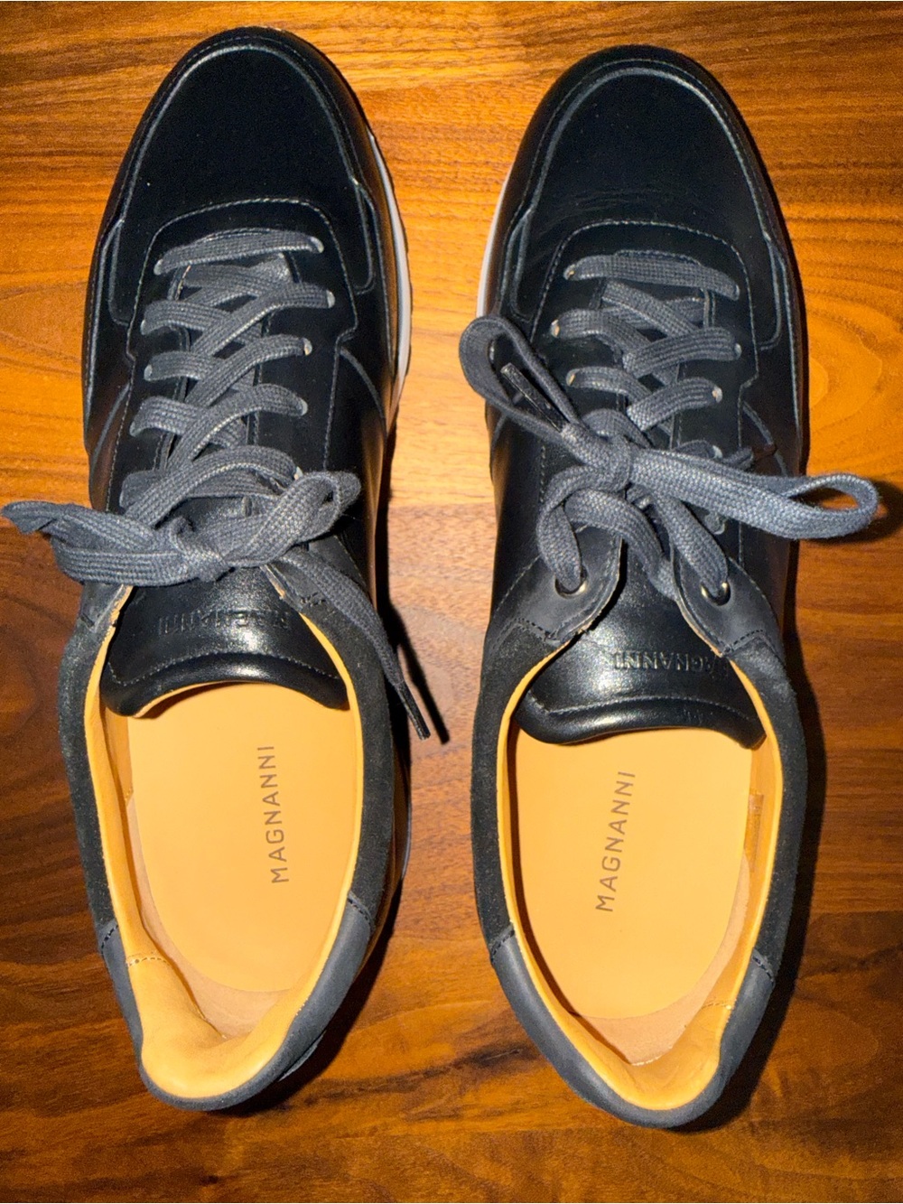 Magnanni Men’s Arco Black Leather Lace-Up Sneakers RETAIL $550 — NEW IN BOX - Picture 4 of 10